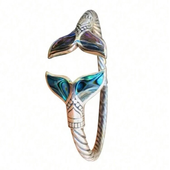 🆕 1 Pc Fashionable Mermaid Tail Retro Opening Adjustable Hip Hop Bracelet - Picture 8 of 8